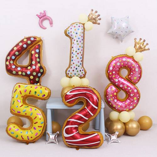 儿童生日装饰宝宝周岁年龄甜甜圈