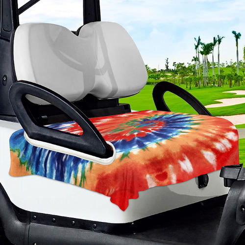 高尔夫球车座毛巾毯车座椅套清洁安装方便高尔夫球扎染款坐垫套18