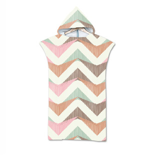 几何印花民族风连帽浴巾双面绒套头浴袍沙滩巾海边换衣斗篷毛巾77