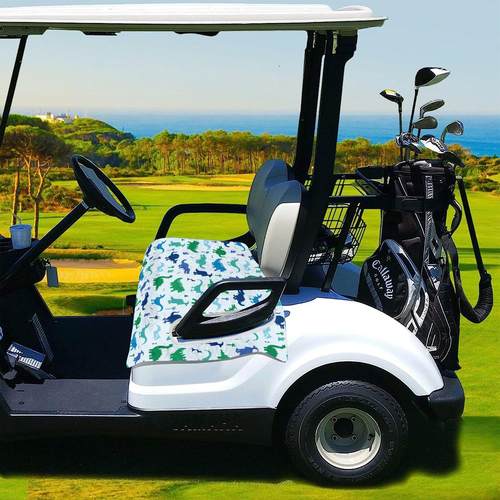 高尔夫球车座毛巾毯车座椅套清洁安装方便高尔夫球恐龙款坐垫套22