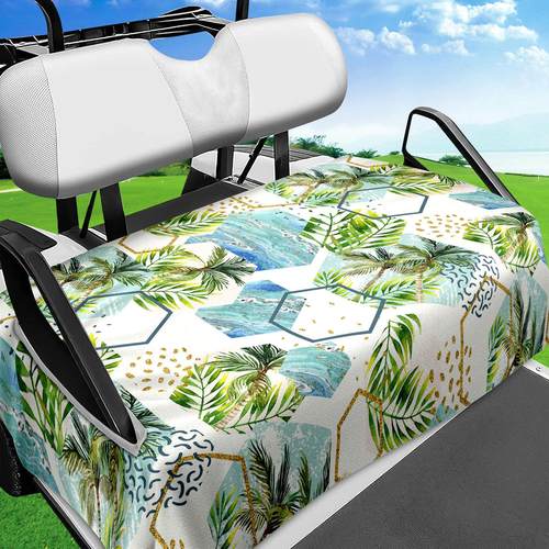 高尔夫球车座毛巾毯车座椅套清洁安装方便高尔夫球叶子款坐垫套25