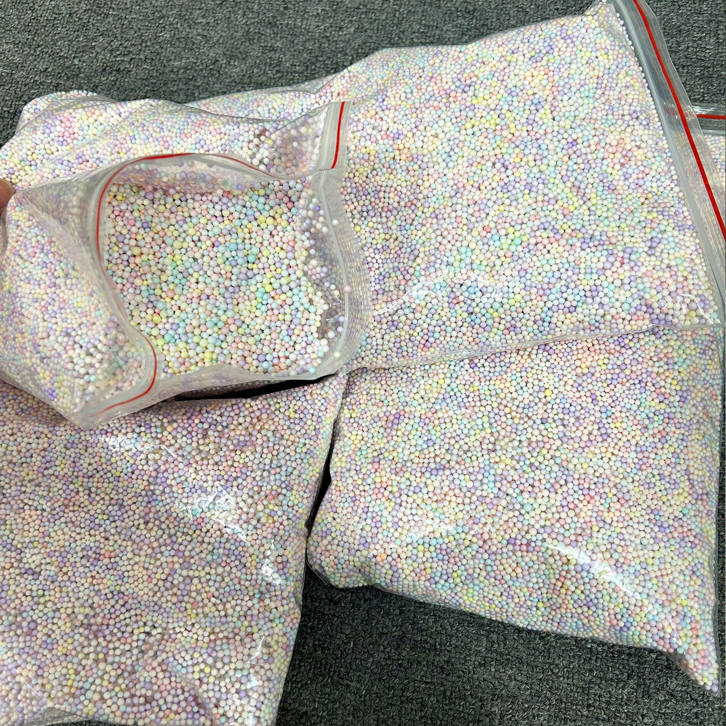 马卡龙泡沫球透明气球填充泡沫珍珠球波波球彩色小圆球diy流星球