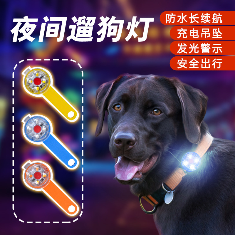 宠物狗夜间出行神器充电防水发光宠物夜光项圈夜行防走失灯遛狗灯