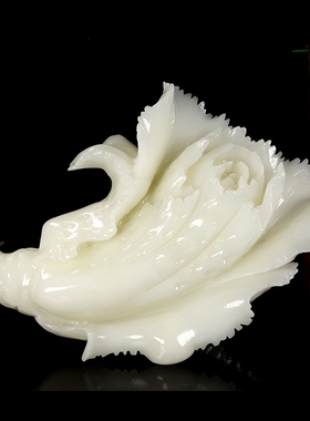 天然阿富汗白玉白菜摆件
