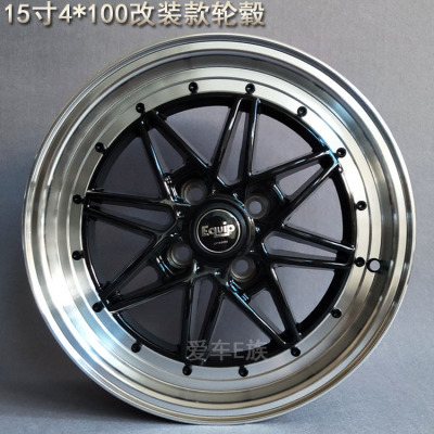 15寸4*100改装款轮毂适用老款捷达尼桑玛驰本田飞度锋范长城M等