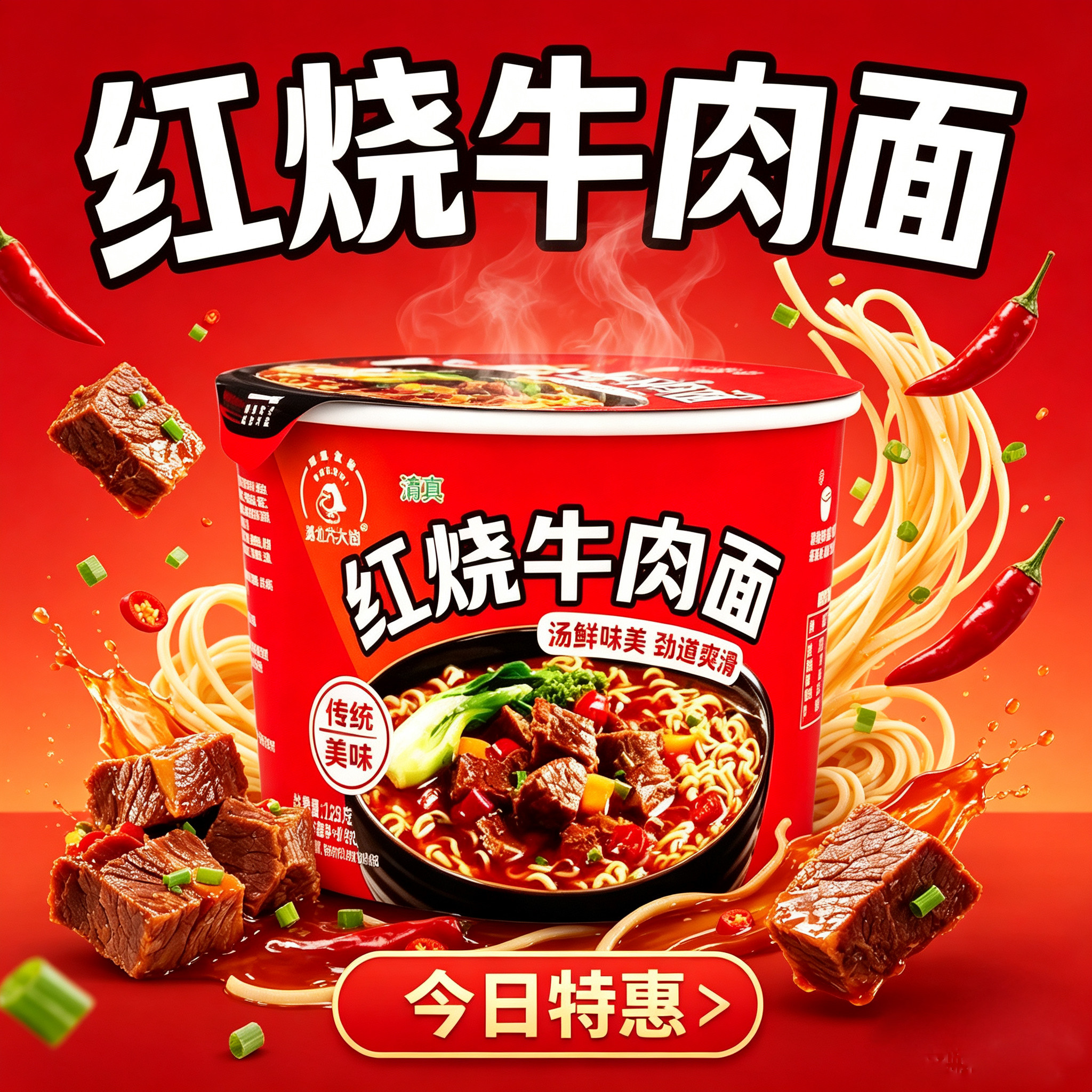 红烧方便面大克重大碗面整箱批发桶面桶装泡面多种口味混装速食图片