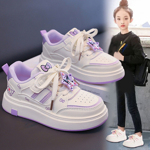 女童鞋子春秋新款女孩板鞋中大童运动鞋学生休闲鞋平底小白鞋潮鞋