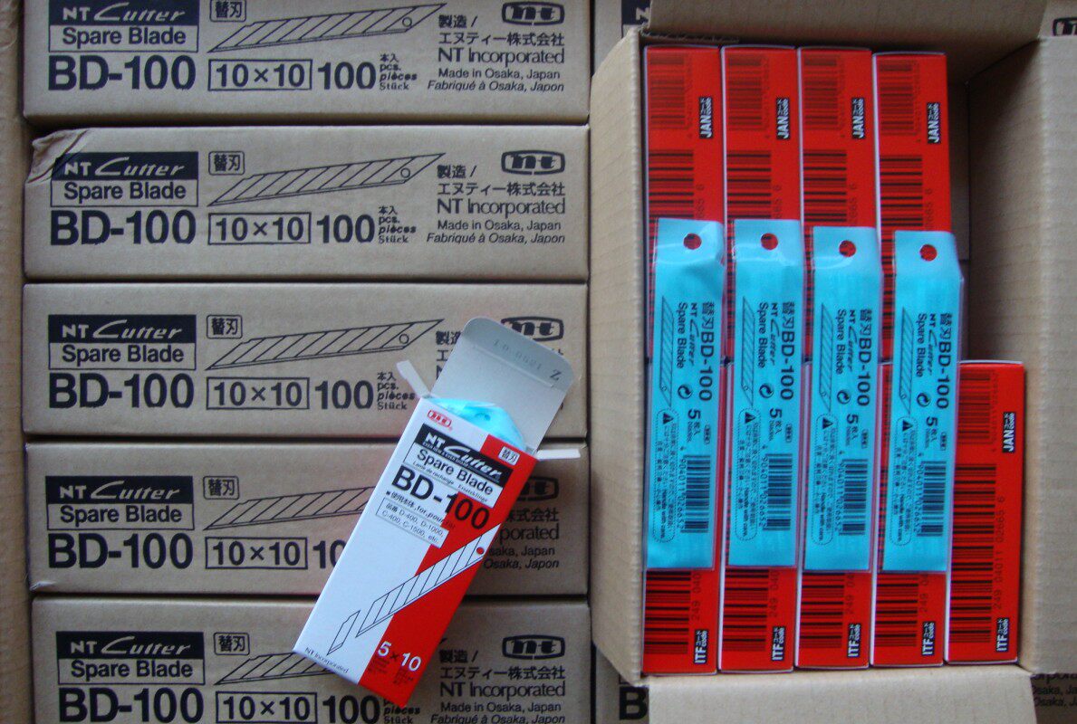日本进口正品NT尖刀片 BD-100小美工刀片 30度角手机贴膜雕刻刀片