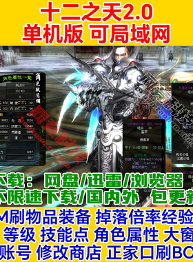 十二之天2单机版一键安装免虚拟机GM后台服务端pc网络游戏联机ol