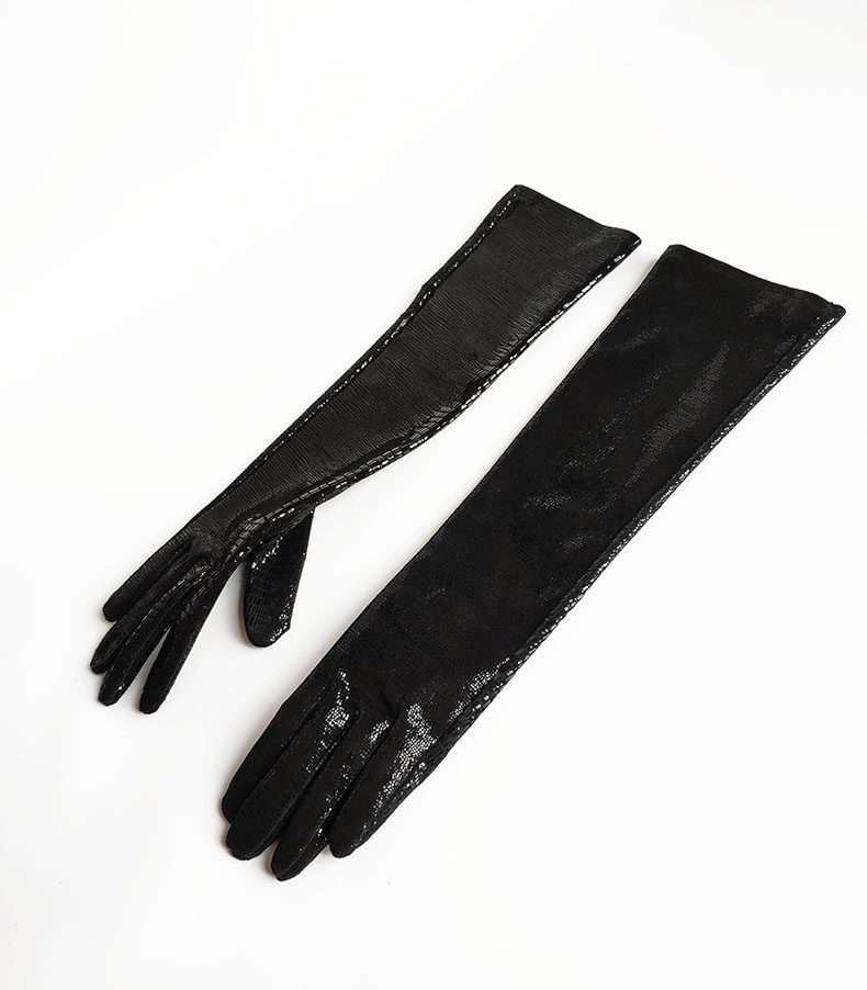 女士款加长款30cm50cm60cm真皮纯羊皮过肘修手晚宴红色绿长款手套