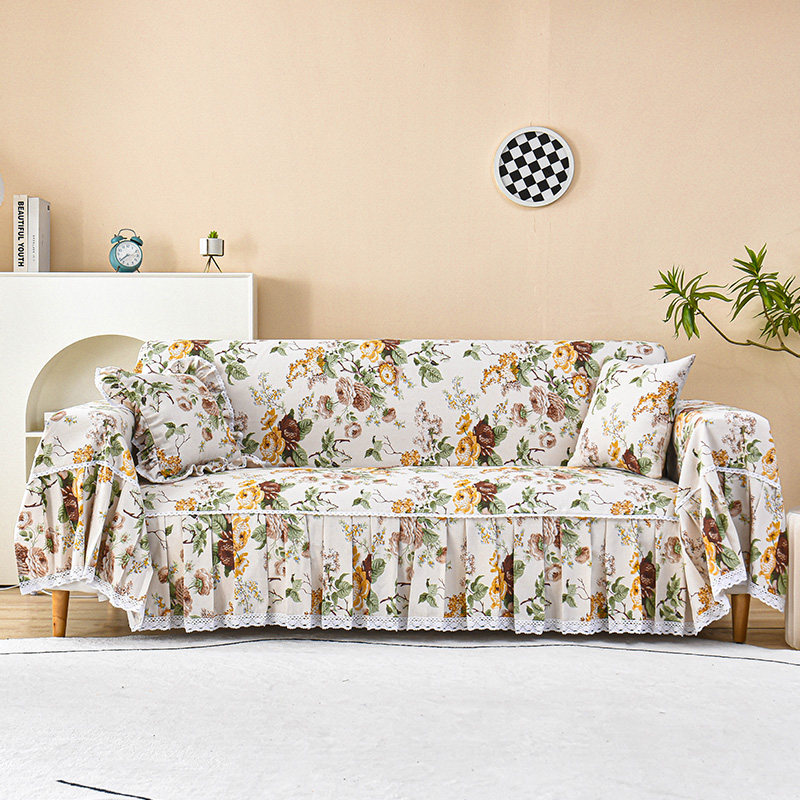 法式北欧田园纯棉沙发巾防滑北欧四季通用全包防尘罩防猫抓布艺,居家布艺,沙发套,淘宝优惠券,粉丝福利购,淘宝优惠卷