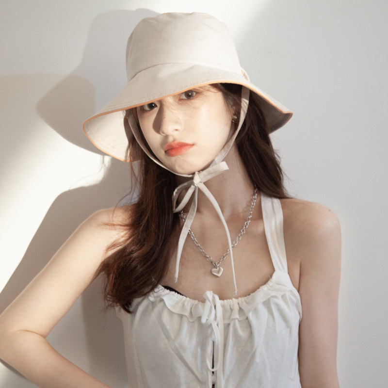 LIEVSI TOM 양산 선택 여성용 여름 큰 챙 어부 모자 시리즈 단색 다용도 묶음 및 방풍 가능