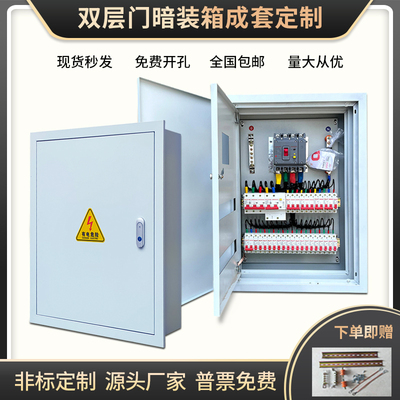 低压成套双层门配电箱暗装动力照明双门电箱内外门镶嵌强弱配电箱