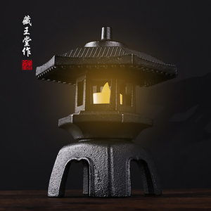 藏王堂 复古宫灯铸铁摆件长安灯茶室文房摆件茶案烛台摆件茶具