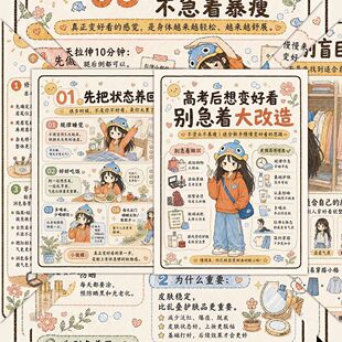 18大张高考后想变好看别急着大改造贴纸低成本暑期计划指南贴纸画