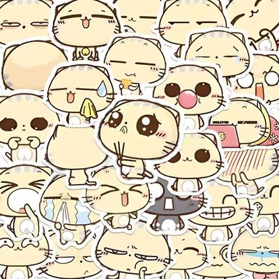 206张可爱cc猫搞怪贴纸防水贴画