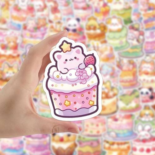 120张可爱卡通小熊蛋糕贴纸装饰手机壳笔记本手账平板DIY贴画自粘