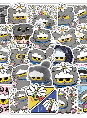 60张zoa小猫贴纸可爱卡通小女孩儿童装饰墙面玻璃门防水封口贴画