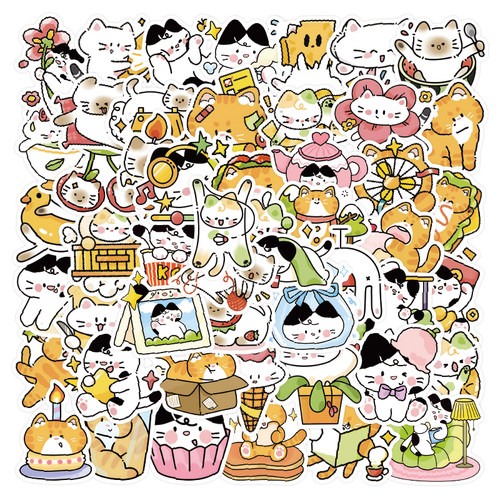 可爱猫咪贴纸儿童卡通防水贴画