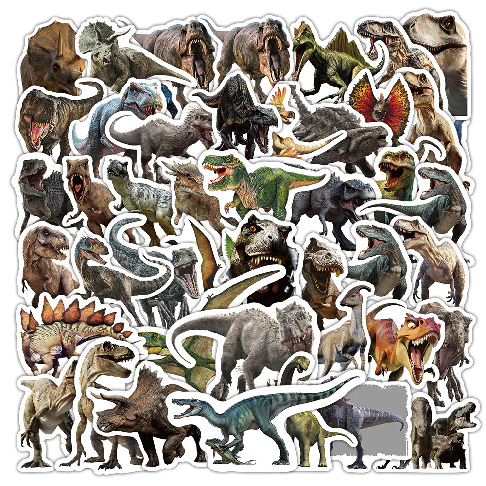60张恐龙贴纸侏罗纪公园霸王龙翼龙三角龙装饰行李箱手机壳防水贴,文具电教/文化用品/商务用品,贴纸/立体贴纸,淘宝优惠券,粉丝福利购,淘宝优惠卷