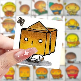 新款烤焦面包可爱表情包贴纸趣味呆萌桌面手机手账装饰贴画标签