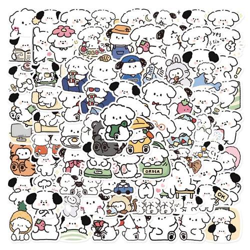 简笔画狗狗可爱贴纸爆款防水