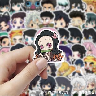 爆款鬼灭之刃Q版贴纸卡通动漫装饰手机水杯笔记本行李箱防水贴画