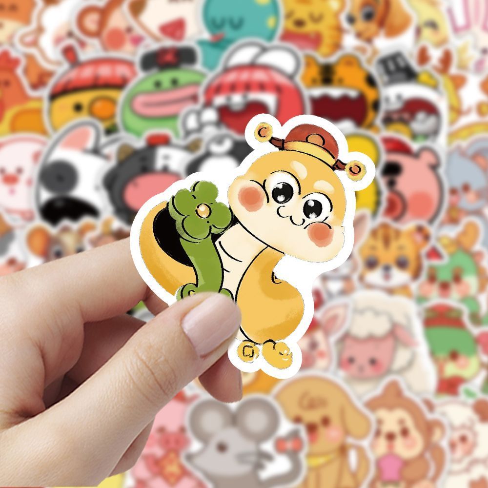 180张卡通十二小声周边立绘贴纸可爱动物创意贴画手账装饰diy贴纸