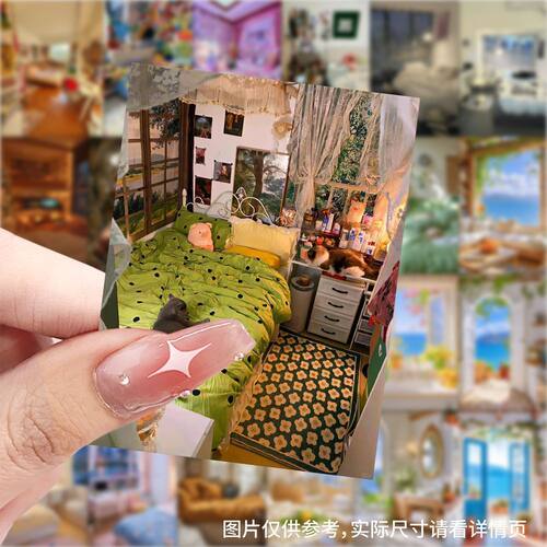 温馨小窝贴纸治愈系ins风卧室房间小众手账素材贴画diy笔记本装饰
