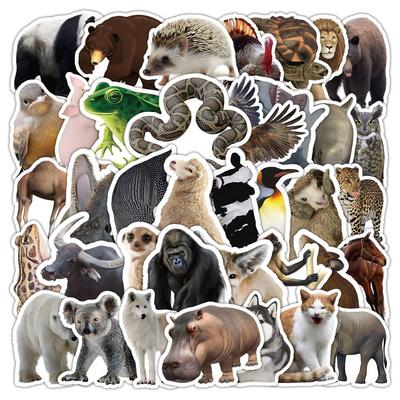 写实动物贴纸防水不重复装饰贴画