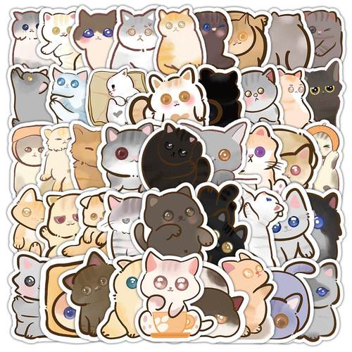 可爱超萌小猫咪贴纸防水贴画
