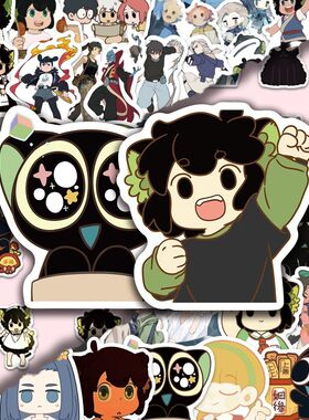 180张Q版罗小黑战记可爱二次元装饰卡通手机壳行李箱手账素材贴画