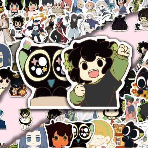 180张Q版罗小黑战记可爱二次元装饰卡通手机壳行李箱手账素材贴画
