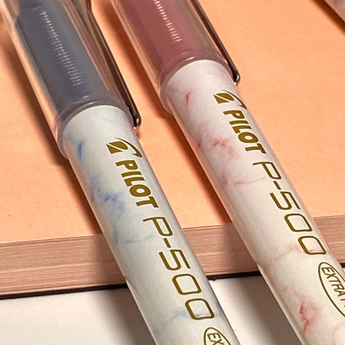 日本百乐金标限定P500针管中性笔0.5水笔大容量黑笔学生考试专用