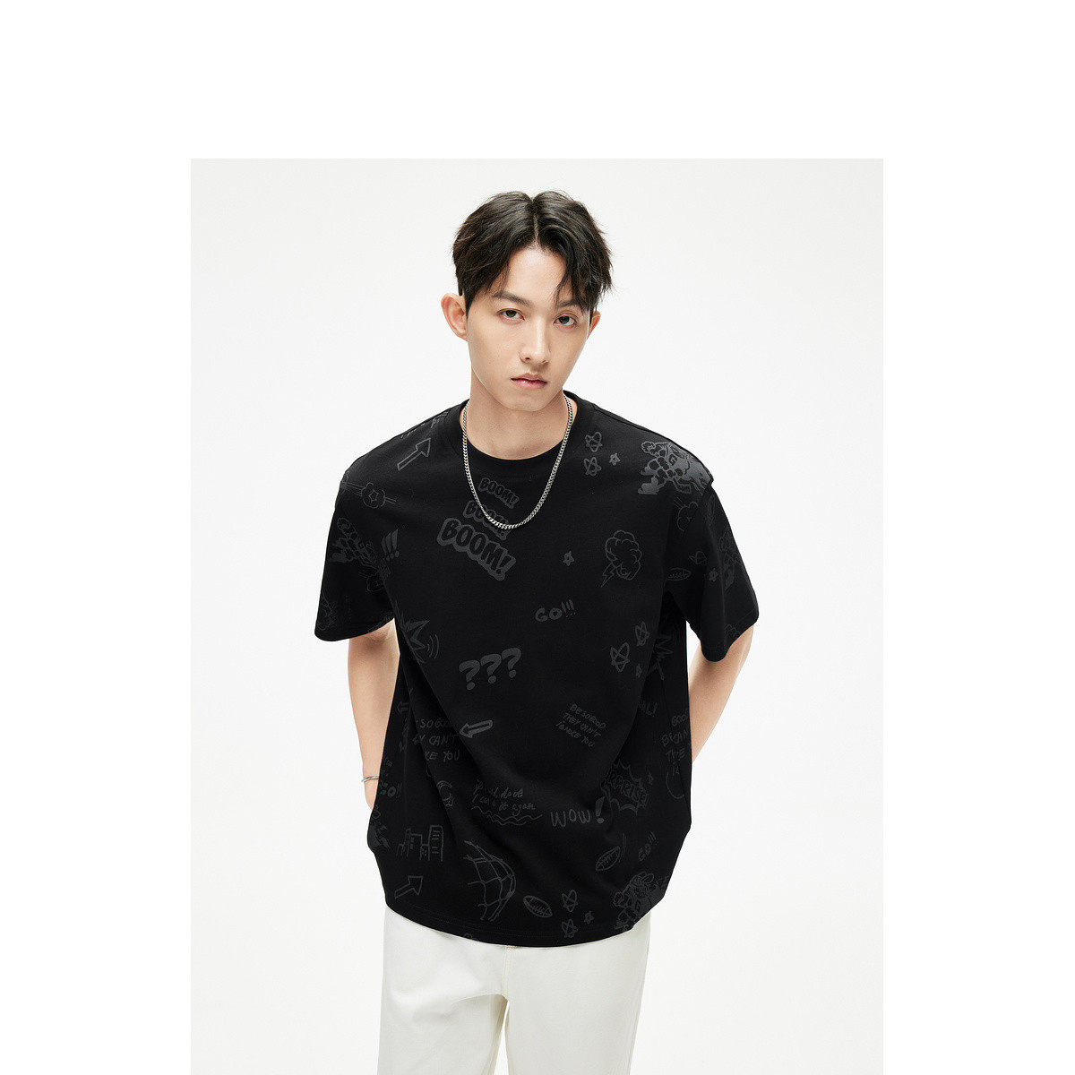 GXG 男装双色圆领短袖T恤时尚满印潮流休闲个性夏新品GE1441110B怎么看?