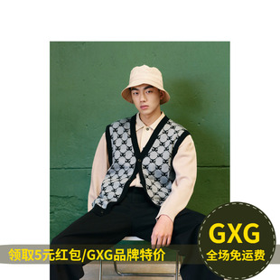 可内搭马甲GD1160991I GXG 复古纹样系列秋冬休闲男提花背心毛衫