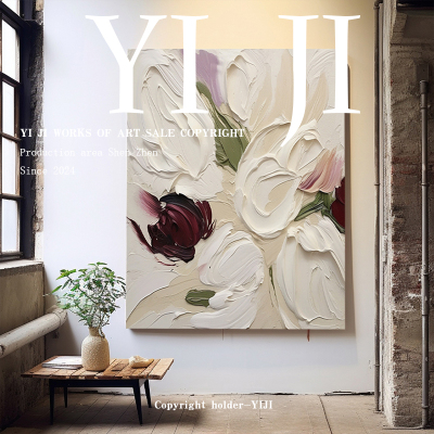 YJ.ART原创手绘《灵动交芳》现代简约电视背景墙装饰画小众艺术画