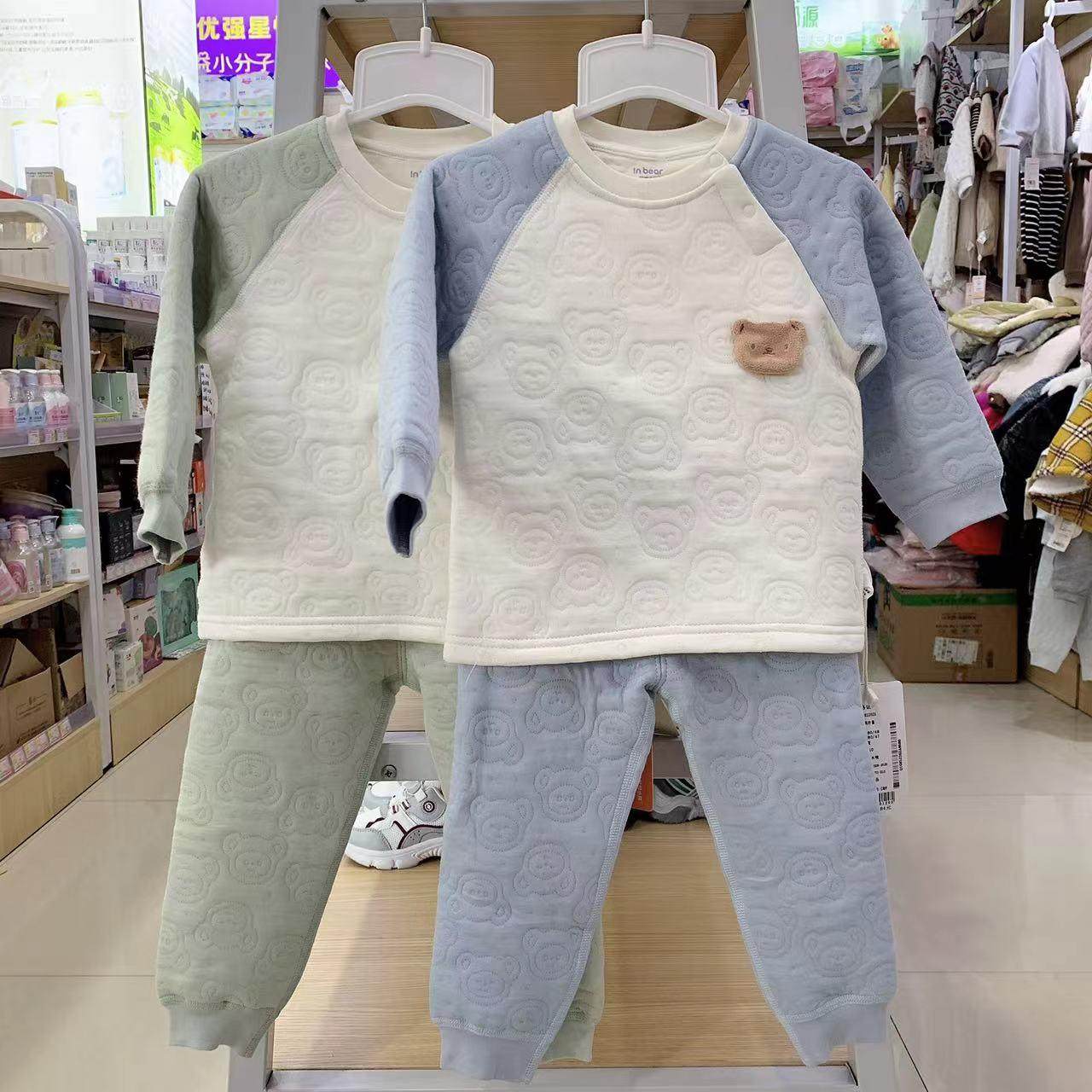 时尚小熊宝宝保暖内衣套装夹棉秋冬男女婴儿衣服分体套头两件套,童装/婴儿装/亲子装,内衣套装,淘宝优惠券,粉丝福利购,淘宝优惠卷