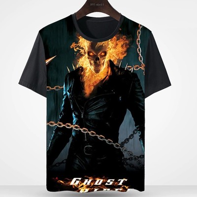恶灵骑士  Ghost Rider 周边短袖T恤衣服装夏季半袖体恤定制