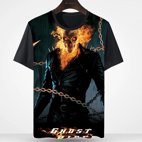 恶灵骑士  Ghost Rider 周边短袖T恤衣服装夏季半袖体恤定制