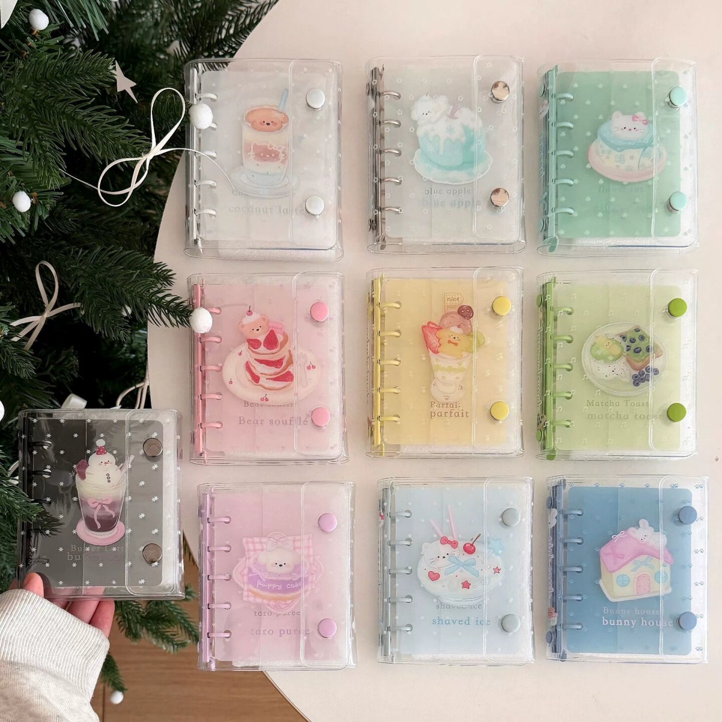 M5双扣透明PVC壳活页贴纸本咕卡本手帐本拍立得相册下卡收纳卡册