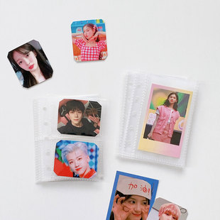 M5透明PP内页5孔单双格收纳袋一宫格两宫格追星专辑小卡收纳