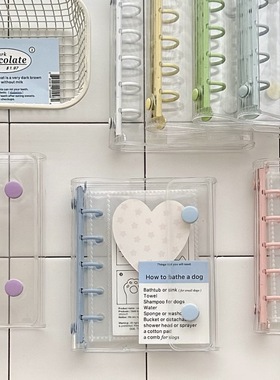 M5清新双扣透明活页本PVC软壳咕卡痛本本手帐本拍立得相册收纳本