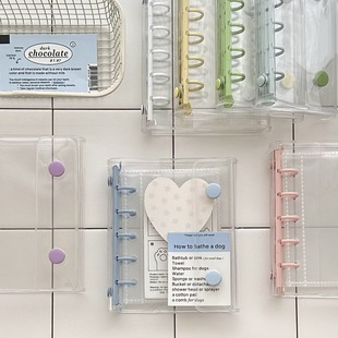 M5清新双扣透明活页本PVC软壳咕卡痛本本手帐本拍立得相册收纳本