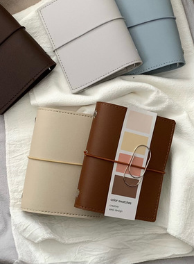 M5/A7活页本便携迷你PU皮记事笔记本随身口袋手帐本绑带日程计划