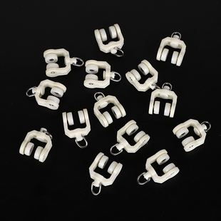 窗帘轨道滑轮老式滚轮滑轨导轨弯轨滑道挂钩配件路轨跑道吊钩轮子