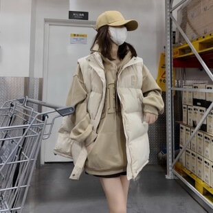 秋冬新款棉服马甲女外穿背心休闲百搭学院风网红马夹上衣外套