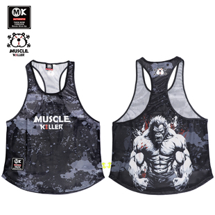 运动 速干背心健身跑步休闲无袖 肌肉杀手悟空杠铃工字训练夏季 装