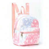 简约休闲可爱多色星星印花大容量双肩包背包适合户外旅行学校日常