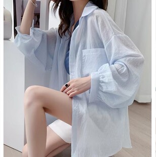 冰丝防晒衣女款衬衫2026新款夏季宽松外搭防紫外线雪纺开衫薄衣服